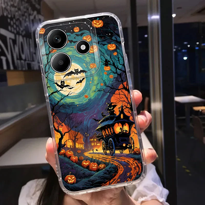 Soft Phone Cover Case for Xiaomi Redmi Note 11S 10S 14C 9 9S A4 12 13C 12S 11 14 Pro Plus 13 Monster Halloween Ghosts
