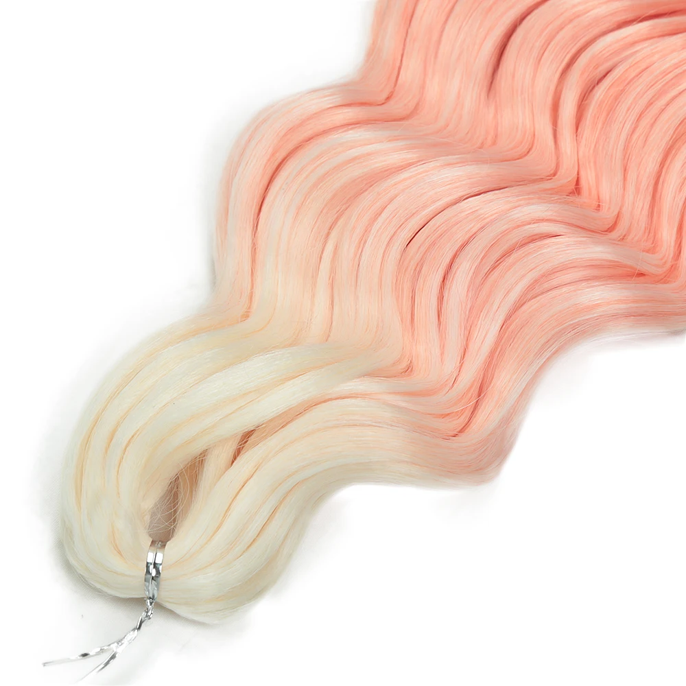 20 Inch Anna Hair Synthetic Loose Deep Wave Braiding Hair Rainbow Color Ombre Blonde Curl Twist Crochet Hair  Extensions 300G