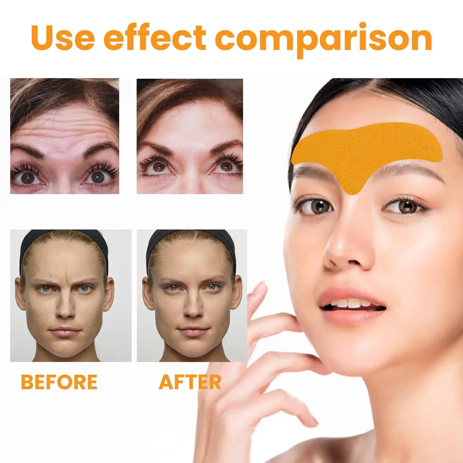 10pcs Collagen Forehead Wrinkle Patches Face Mask Head Lines Remover Masks Lifting Anti-Aging Forehead Line Removal Gel Patch