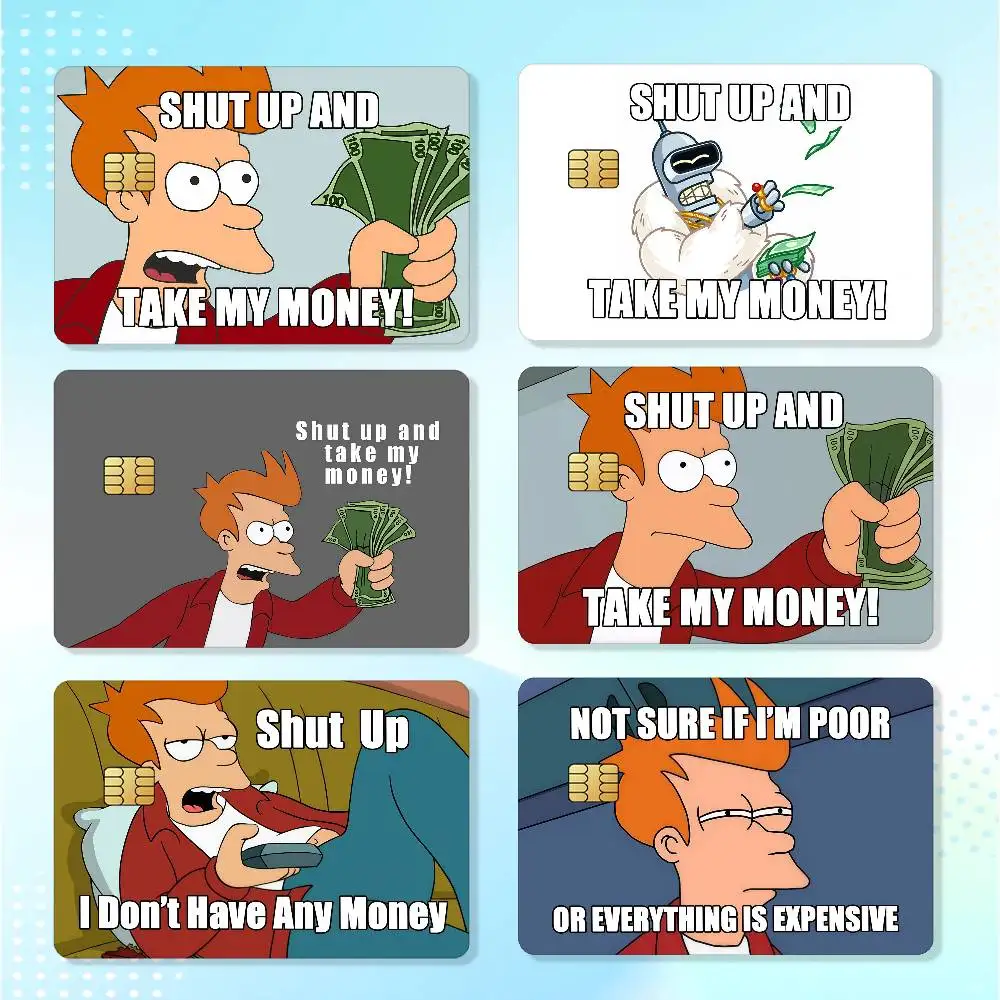 Shut Up And Take My MONEY Matte Card Stickers For Credit Cards Debit Cards And Transit Cards 4Pcs