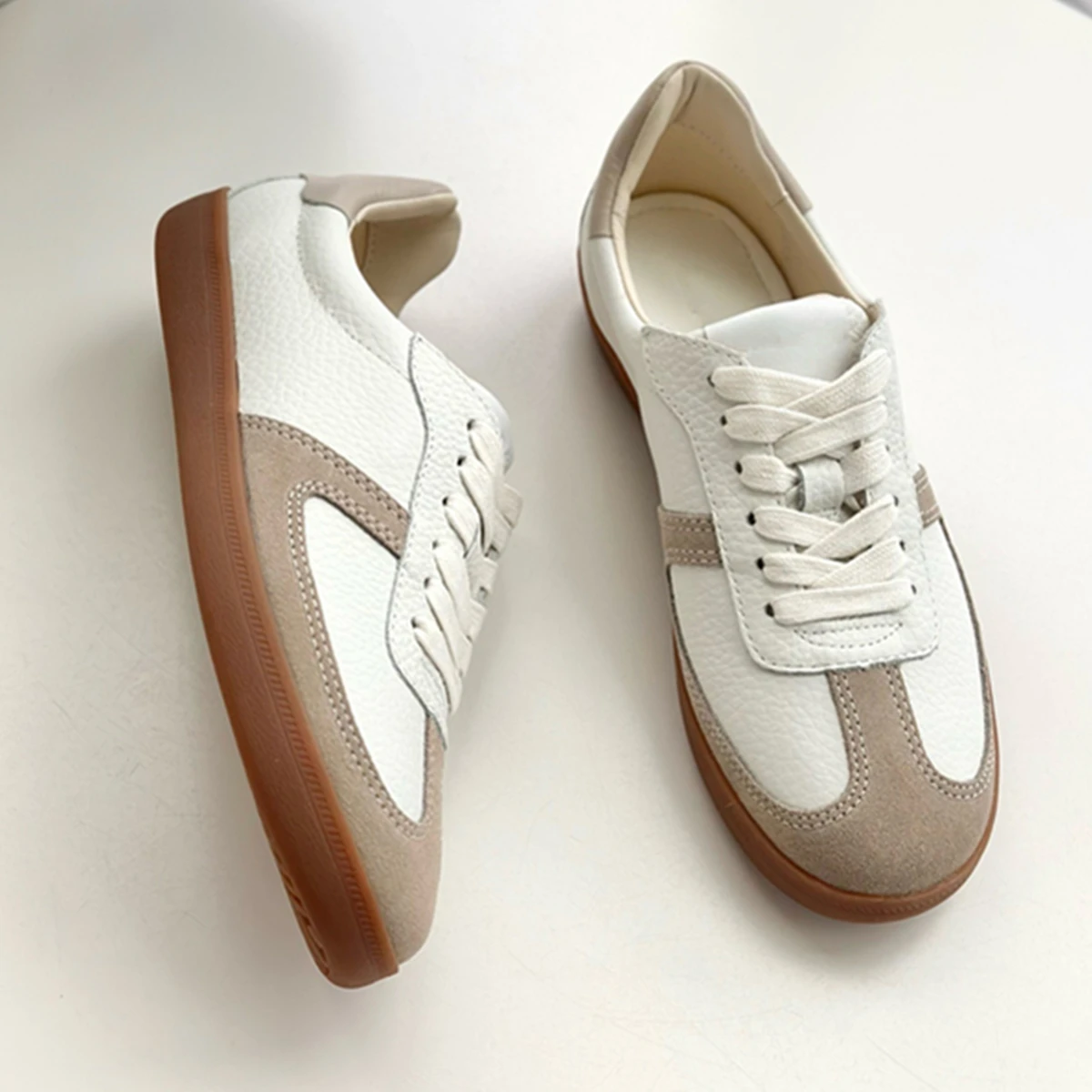 

Jenny&Dave Minimalist Women's Shoes Color Blocked Cowhide Comfortable Breathable Vulcanized Shoes Women Sneakers Shoes