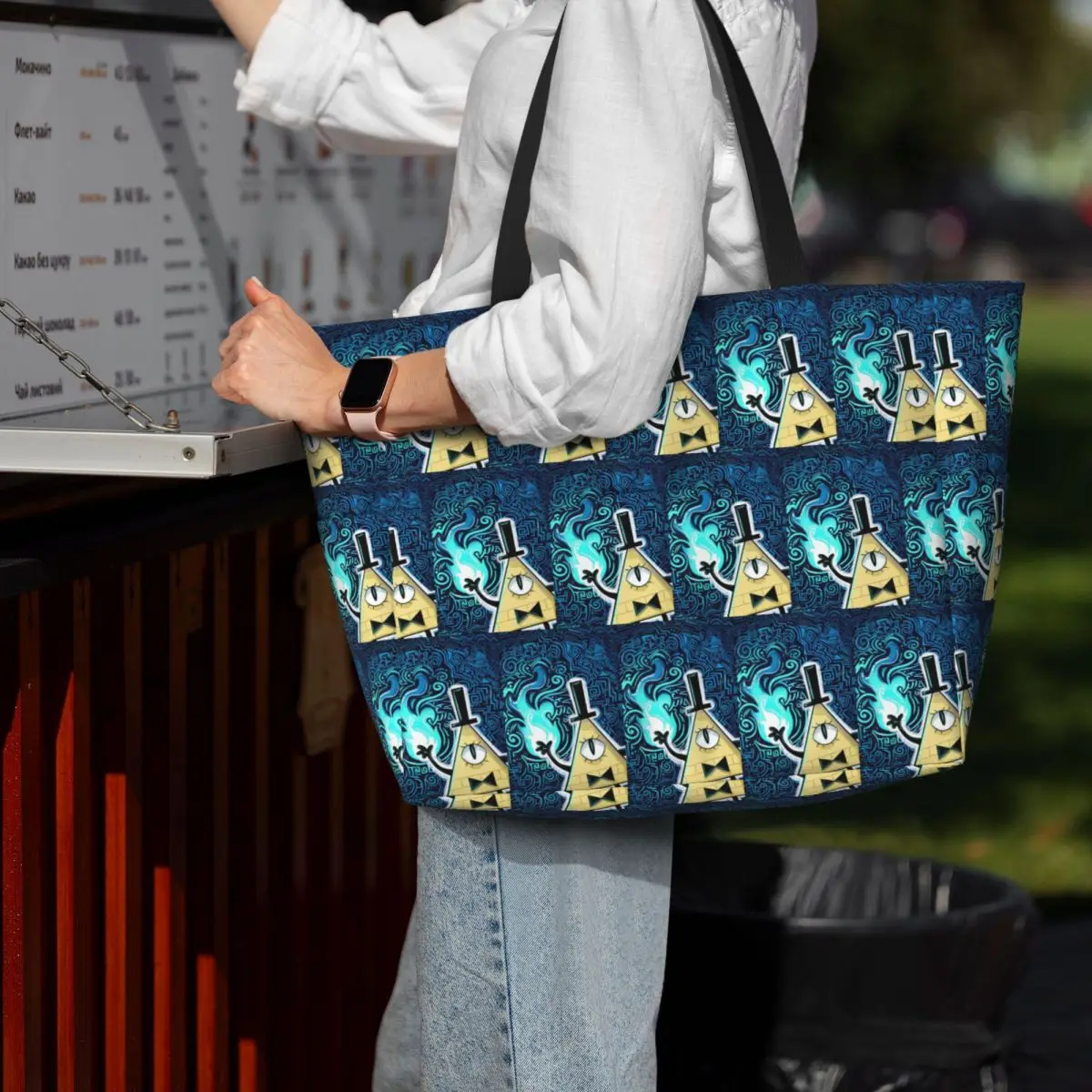 

Cartoon Gravitys Falls Beach Tote Bag Sport Gym Yoga Duffle Large Tote Bag Women Travel Bag Fitness bag