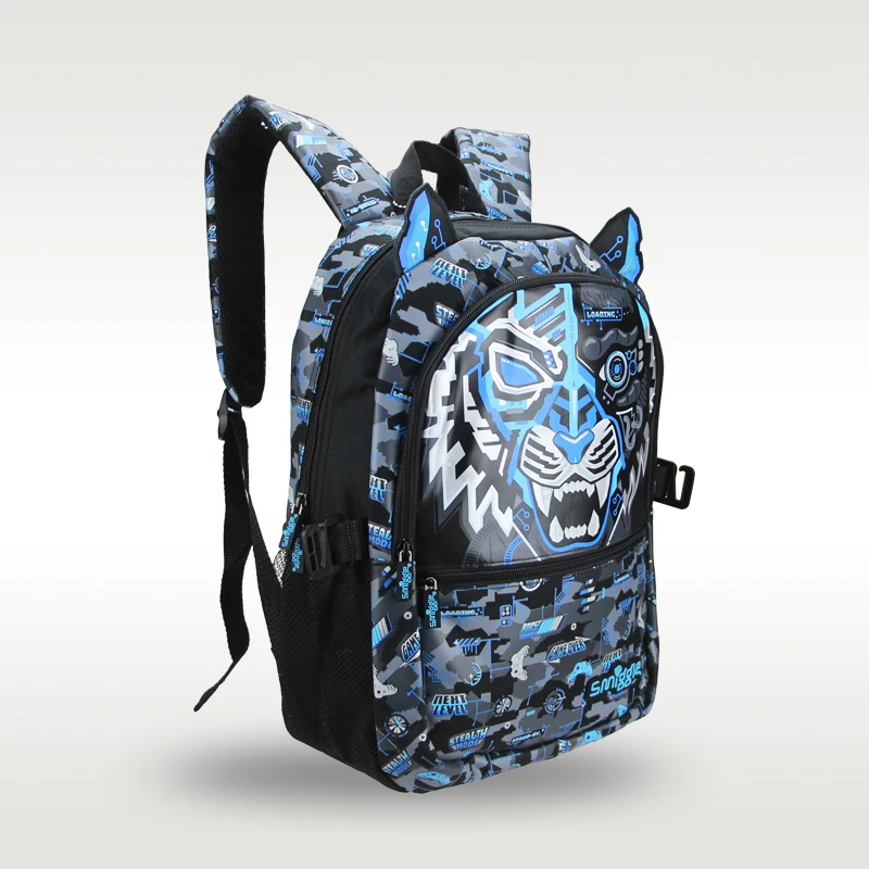 Australian Smiggle original hot-selling children's schoolbag boy backpack cool black blue mechanical tiger supplies stationery