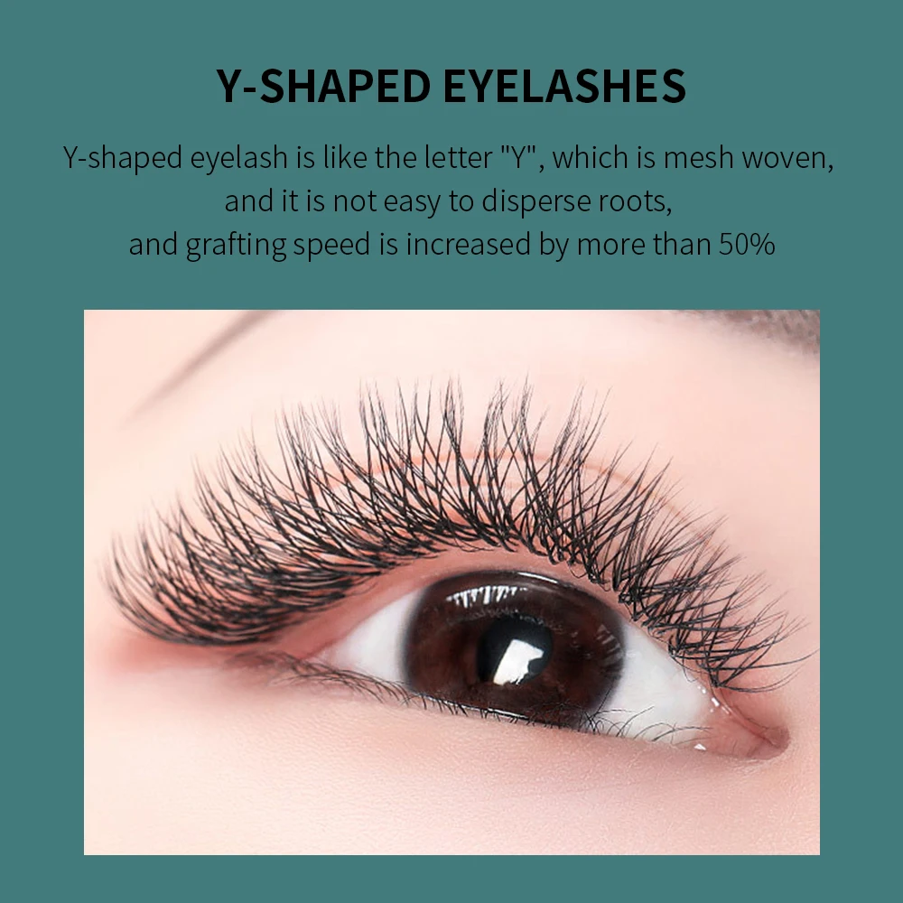 GLAMLASH YY Shape Black Eyelashes Extensions Two Tip Lashes 0.07/0.10mm C/D/L/LU Curl High Quality Idividual Makeup Tool