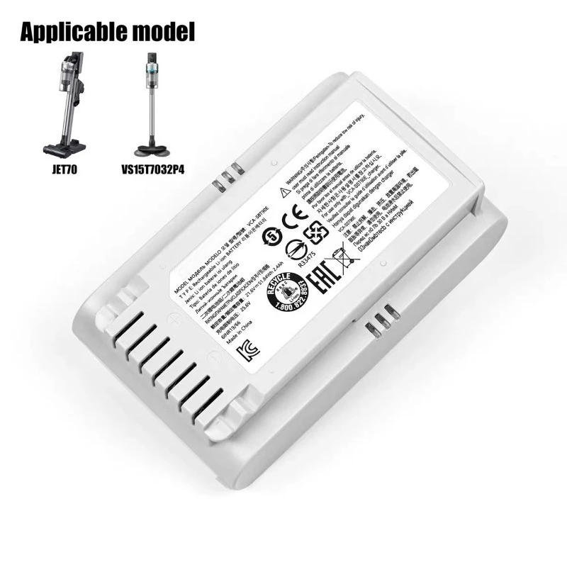 21.6V 2400-2850mAh Vacuum Cleaner Rechargeable Lithium Battery for Samsung JET70 VS15T7032P4 VCA-SBT90E Spare Batteries