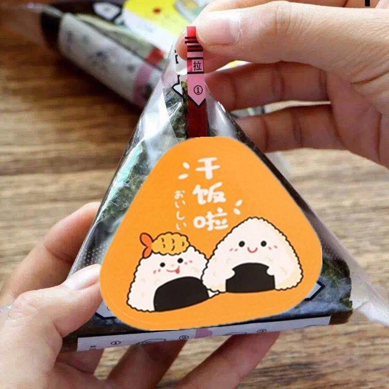 【F】Triangle Rice Ball Packing Bag Stickers Nori Seaweed Onigiri Sushi Bag Stickers Sushi Making Mold Tools Bento Accessories