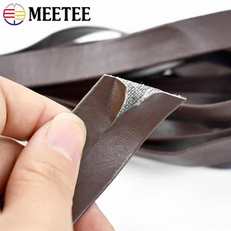 5Meter Meetee 4-50mm Soft Flat PU Leather Cord String Rope DIY Punk Necklace Bracelet Jewelry Make Garment Bags Edge Accessories