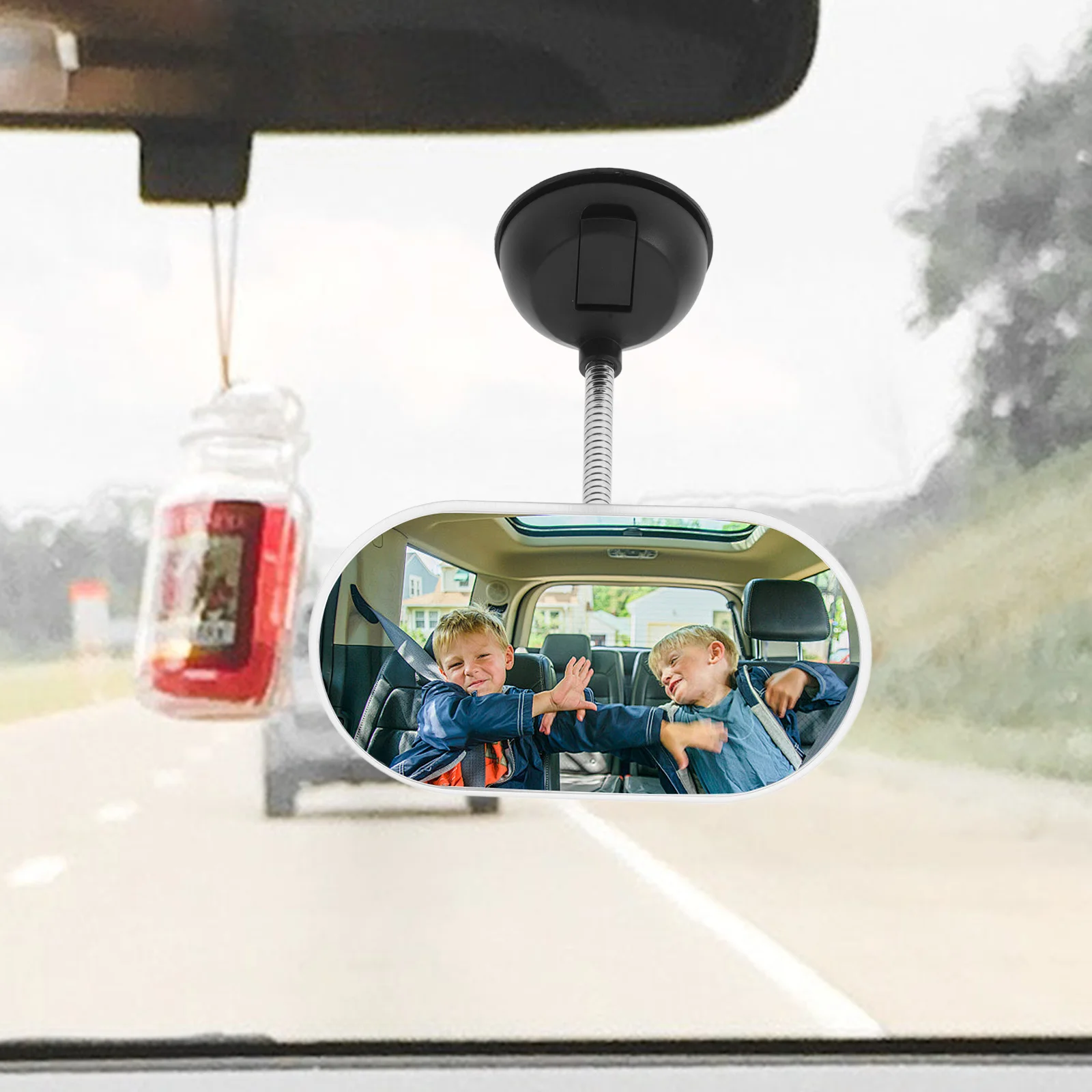 مرآة الرؤية الخلفية العالمية للمركبات، رؤية معززة لسلامة الأطفال، سهلة التركيب، لا توجد أدوات مطلوبة وقابلة للتعديل #1