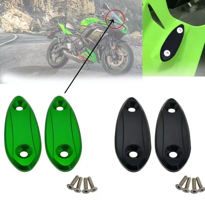 

For Kawasaki ZX-6R ZX6R ZX 6R 2009 2010 2011 2012 motorcycle rearview mirror base windshield drive eliminator mirror hole cover