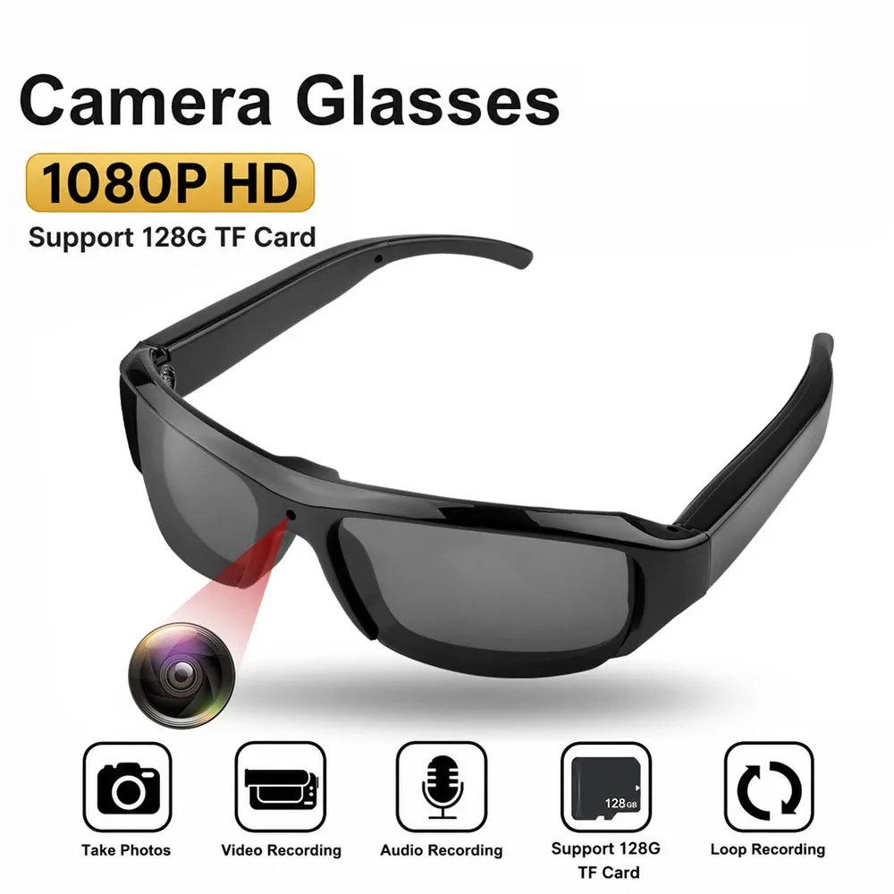 KEBIDUMEI 1080P Camera Smart Cycling Glasses Eyeglass Smart Sunglasses Video Recording Waterproof Cam for Outdoor Sports
