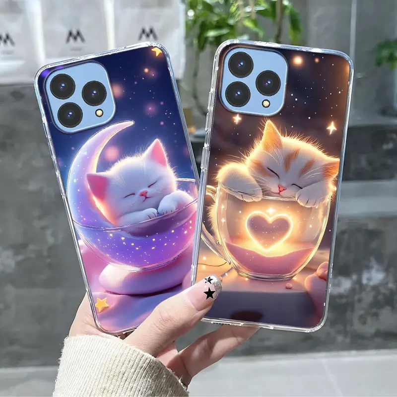 Luxury Bumper For Cubot P80 Case Dustproof Cover For Cubot P80 Marble Clear Soft Silicone Phone Case Protect Cat Cartoon Fundas