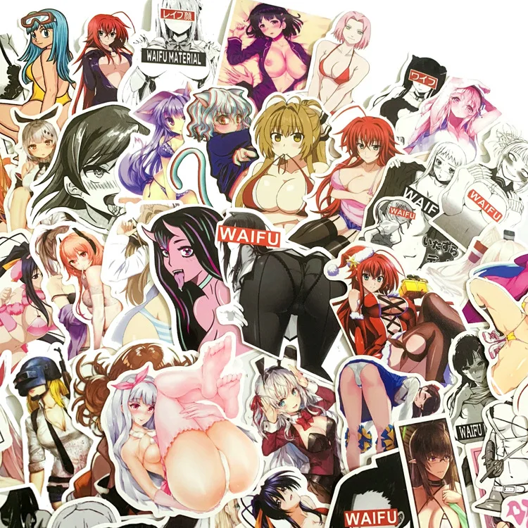 100PCS Hentai Anime Sexy Girls Stickers For Adult DIY Laptop Luggage Motorcycle Car Waifu Stickers Graffiti Decals Toy Gift