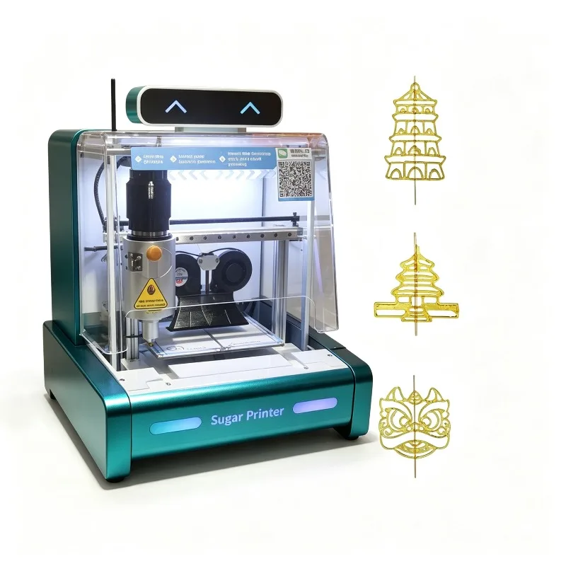 Automatic Sugar Painting 3D Printer with AI for Outdoor Use - New Model, Great Street Vending Equipment Food 3d Printer Machine