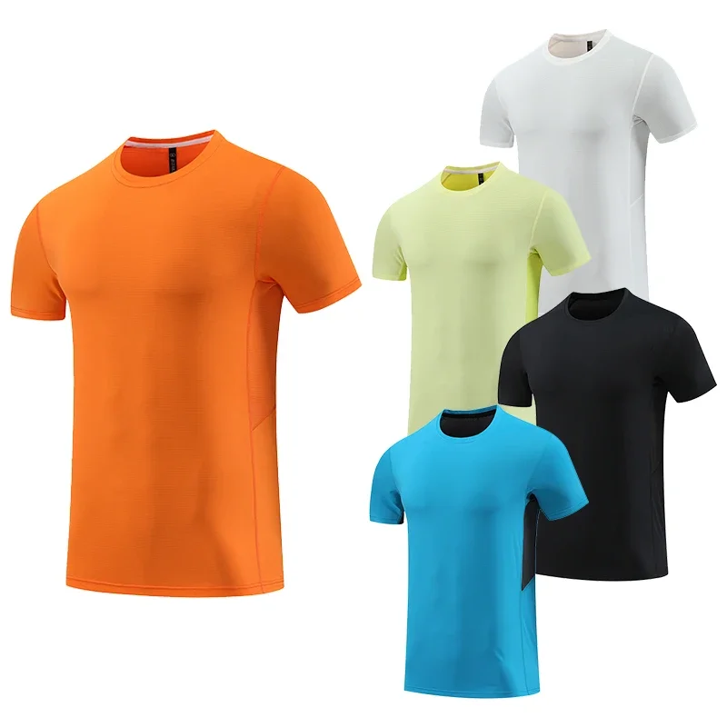 

Men's Bodybuilding T-Shirt Elastic Quick Dry Sport Tops Athletic Gym Workout Short Sleeves Women's Yoga Tee Running Clothes