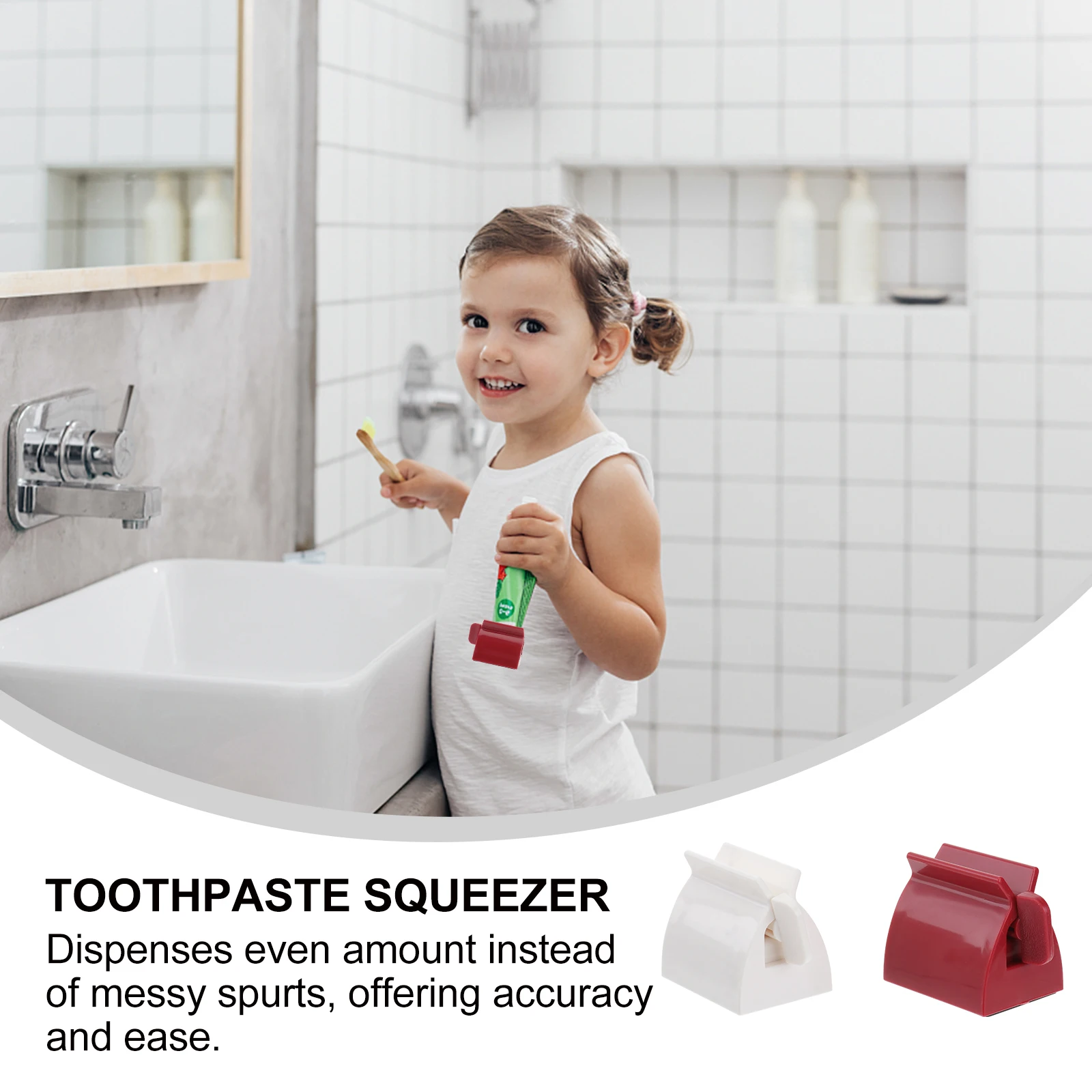 

2pcs Toothpaste Squeezer Rolling Tube Dispenser High Quality Plastic Home Use Saves 30% Wasted Easy Accurate Squeeze For