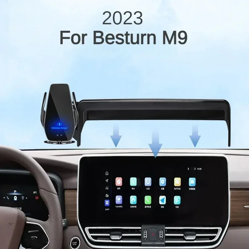 

2023 For Besturn M9 Car Screen Phone Holder Wireless Charger Navigation Modification Interior 12.3 Inch Size