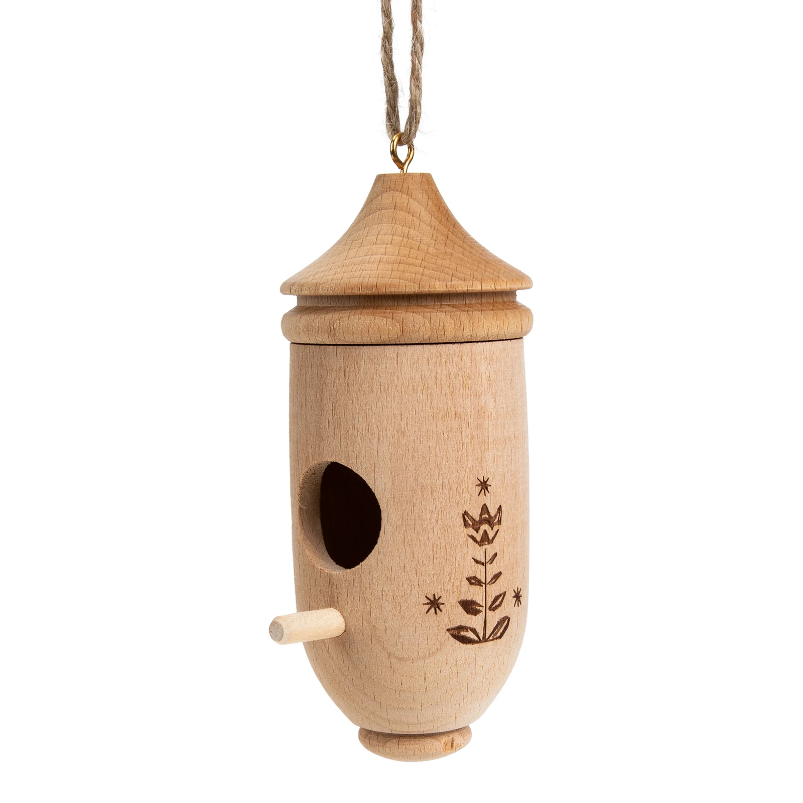 

Mini Wood Bird Nest Hanging Pendant Decorative Bird House Ornamental Garden Home Wedding Party Artificial Nest Craft