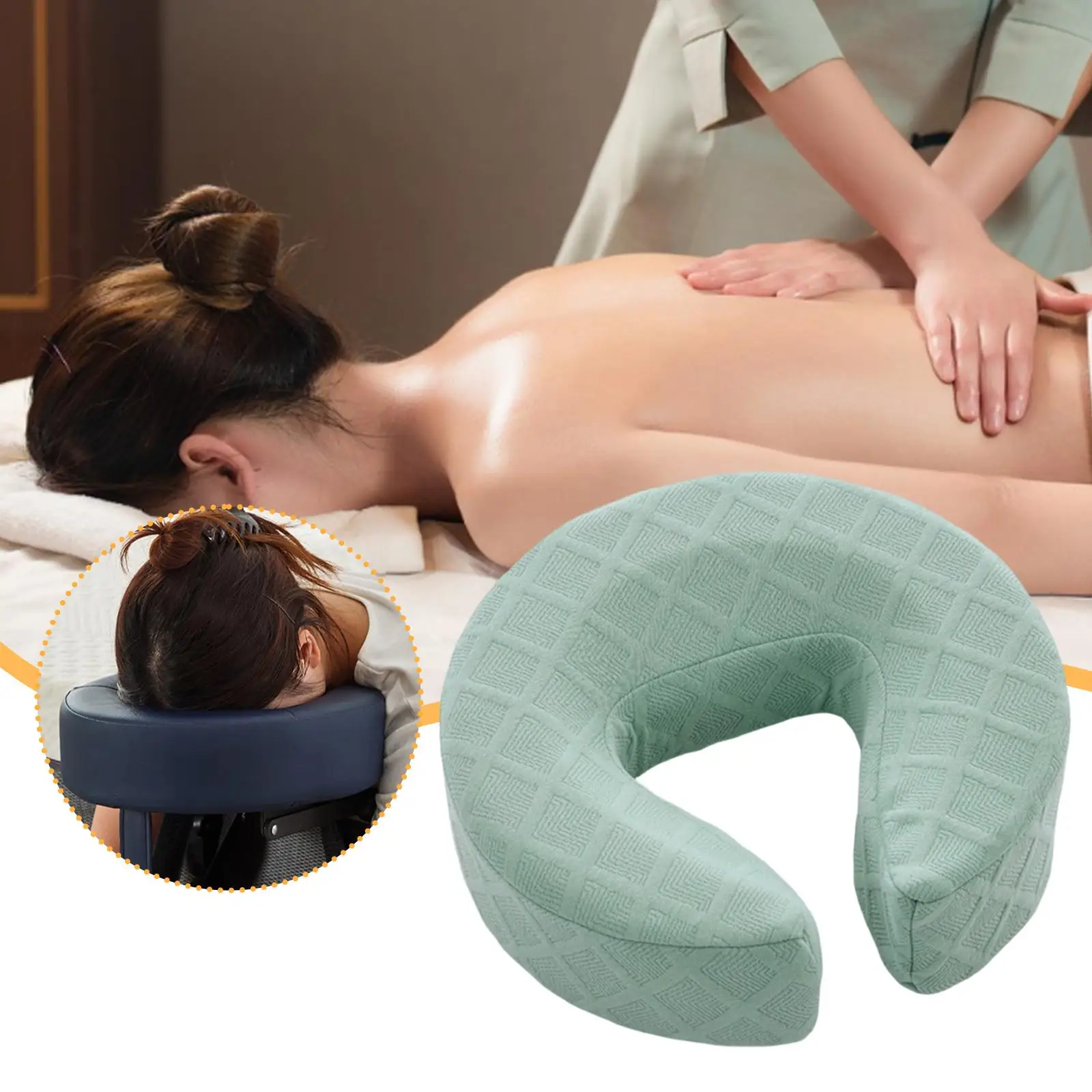 Comfort Face Down Pillow Body Massage Sponge Neck Headrest for Relaxation Home Bedroom Spa