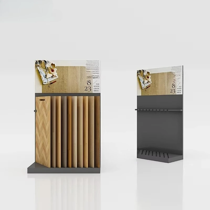 &c Custom Wholesale Portable Simple Wood Parquet Engineered Vinyl Laminate Flooring Showroom Display Rack