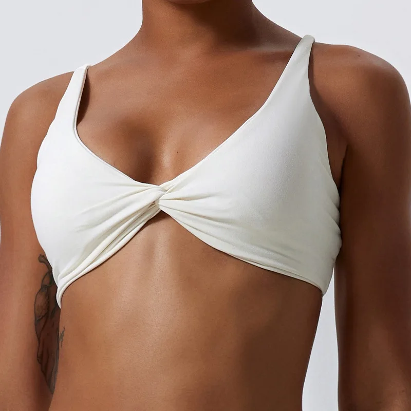 Sports Bra Shockproof Push Up Gym Top Women Quick-Dry Yoga Clothes Pleated Design Brassiere Workout Crop Top Female
