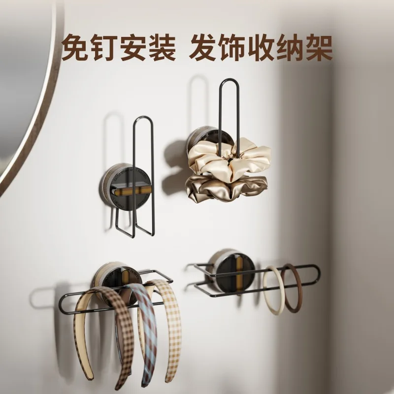 Suction cup headband storage artifact, bathroom hanging on the wall, hair accessories, rubber  stand, hairpin,r band, hook.