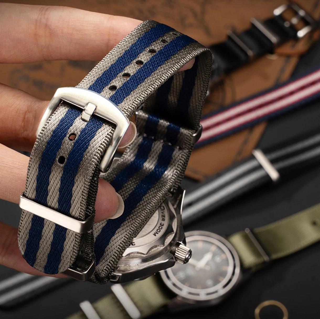 Universal Nylon Watch Strap 20mm 22mm Army Sports Watch Band For OMEGA SEAMASTER007  Wristband For Rolex Tudor Hamilton SEIKO 5 image 4