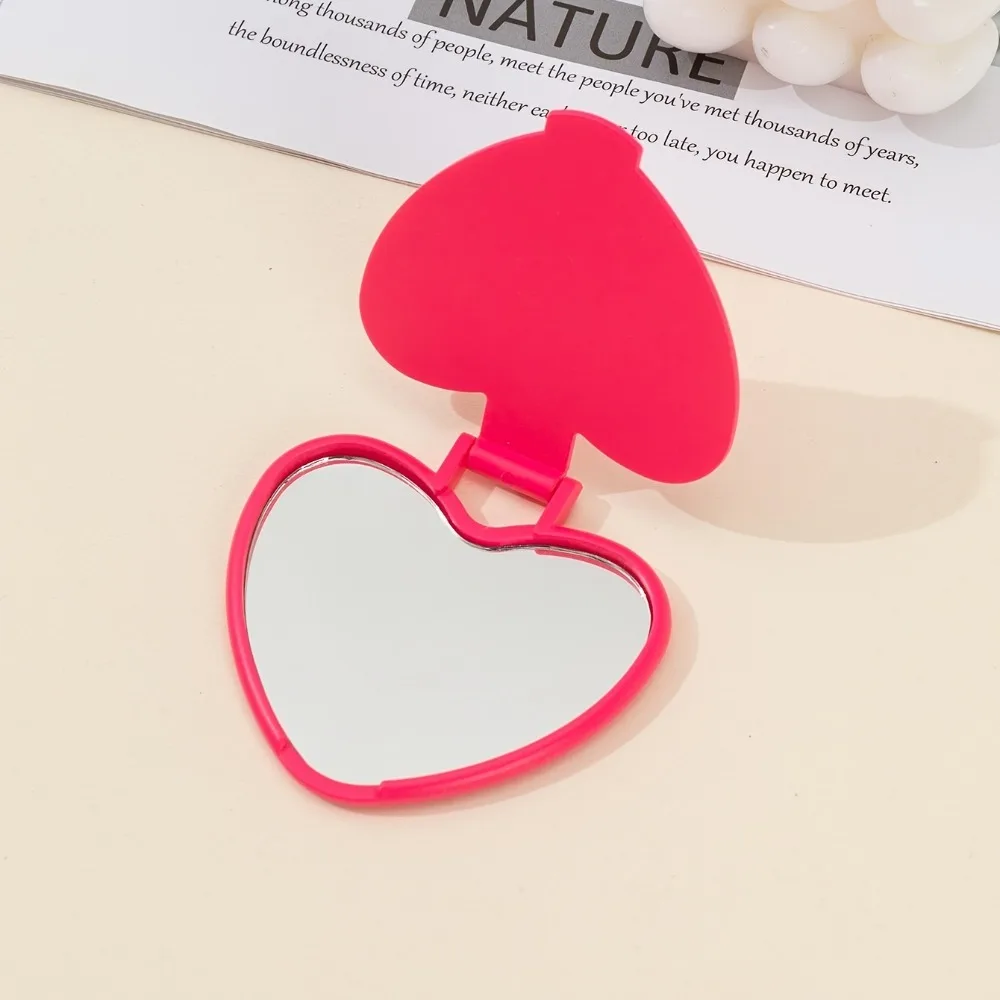 5/15/30Pcs Heart Shaped Mini Folding Pocket Mirror Portable Travel Cosmetic Mirror Student Dorm Makeup Mirror Party Favor Gift`