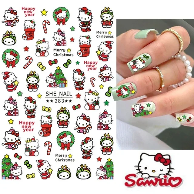 

Christmas Cartoon Disney Stitch Mickey 3D Nail Stickers Nail Art Decoration Kuromi Cinnamoroll Stickers Anime Accessories