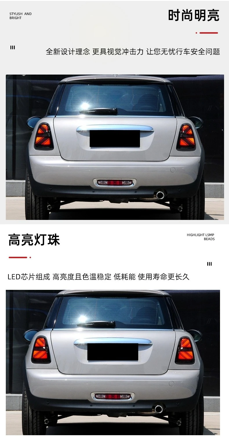 For BMW Mini R56 R57 R58 R59 2007-2013 Car Tail Light Assembly LED Rear Tail Light Modified DRL Brake Reverse Turn Signal Lamp detail image 3