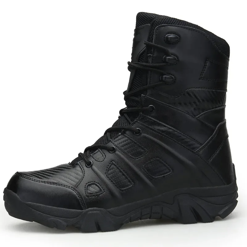 Men Tactical Boots Winter Leather Waterproof Desert Combat Work Shoes Mens Ankle Boot Man Plus Size