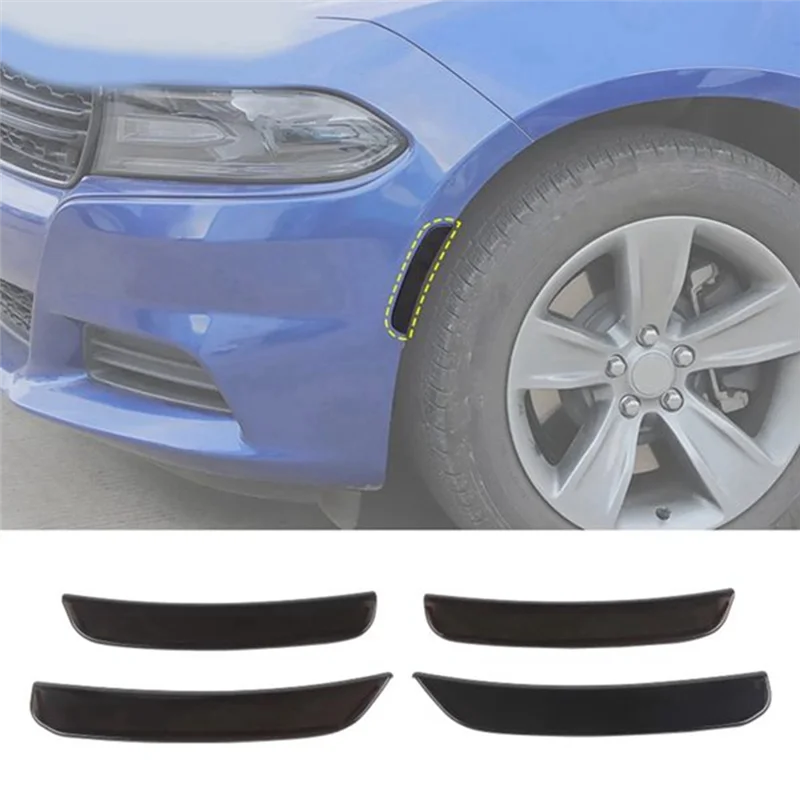 Car Smoked Front Rear Wheel Eyebrow Light Lamp Cover Trim Turn Signal Cover Trim for Dodge Charger 2015-2020