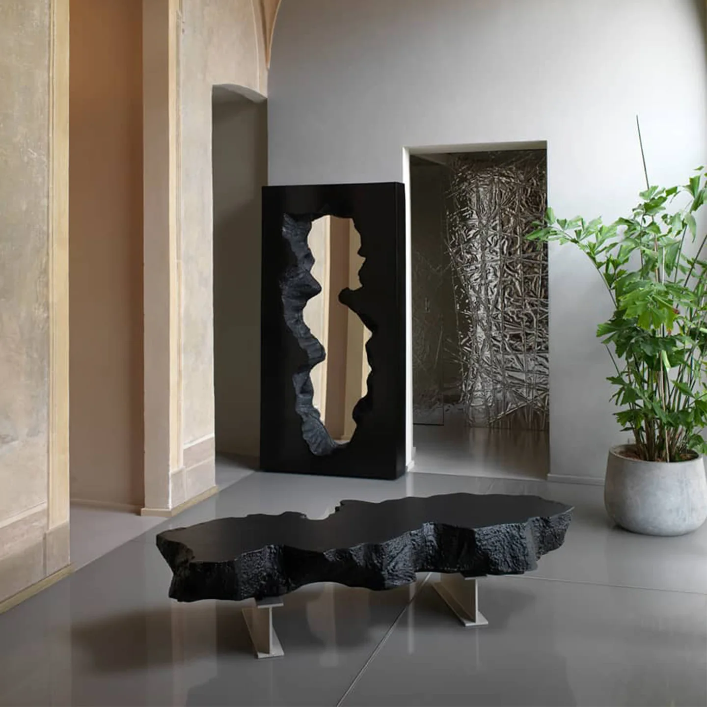 Wabi Sand Wind Creative Foam Demolition Villa Broken Series Irregular Strip Sitting Stool Floor Art Mirror Ornament