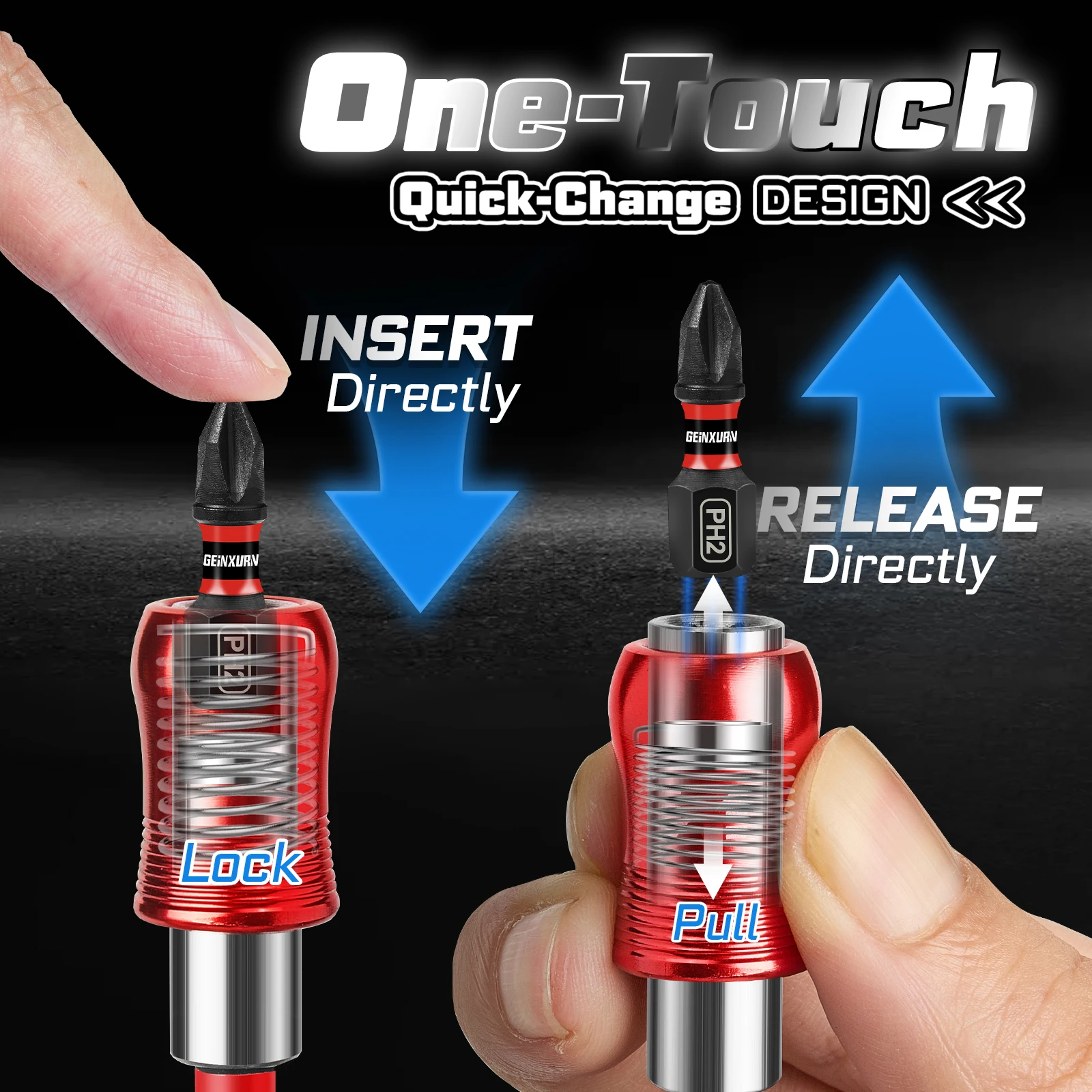 مجموعة مفكات براغي بسقاطة صغيرة من Geinxurn، مفك براغي S2، حامل لقمة مغناطيسية للصدمات، مفتاح ربط 1/4 بوصة، علبة دفع للإصلاح بنفسك #3