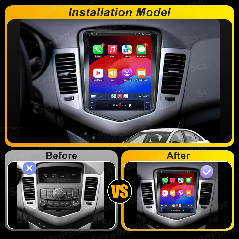 لسيارة شيفروليه كروز J300 2008 - 2012 أندرويد 15 وحدة رأس ستيريو مشغل فيديو الوسائط المتعددة نظام تحديد المواقع والملاحة تسلا ستايل 8 كور 5G #3