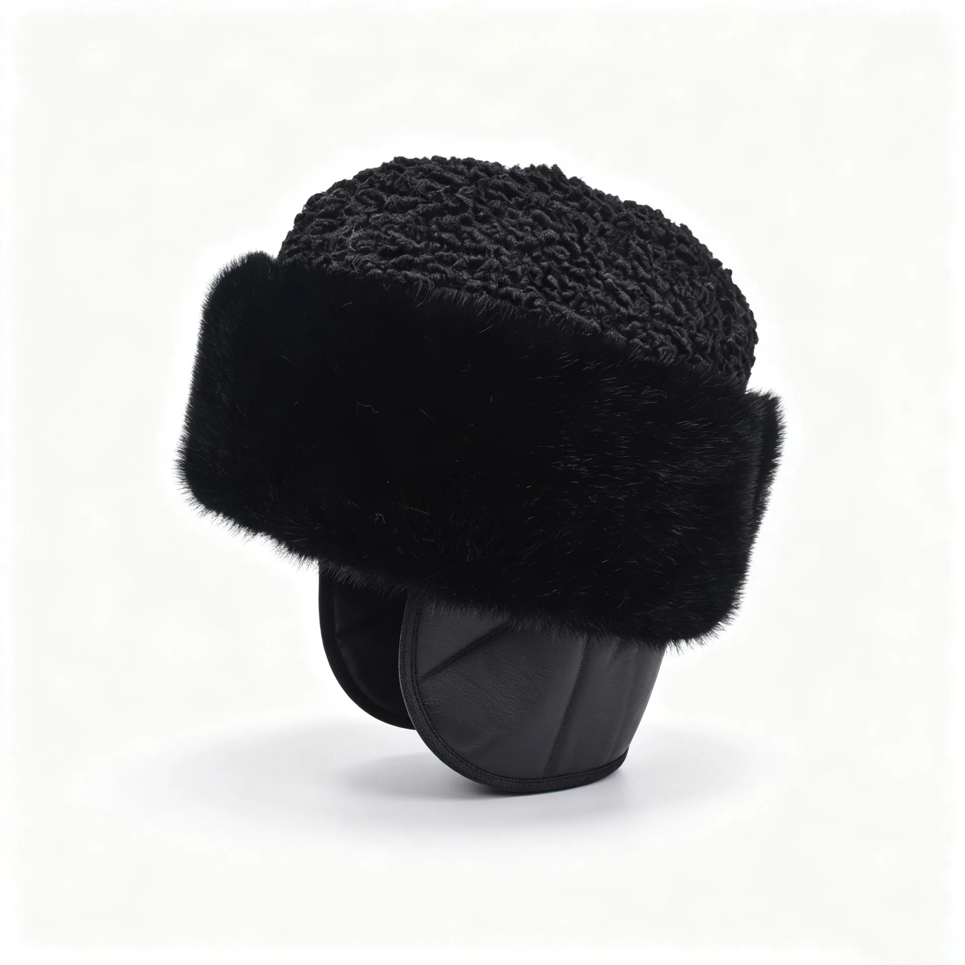 fashion woman faux wool splicing faux mink wool Russian retro hat ladies winter padded cold-proof fur hat winter caps