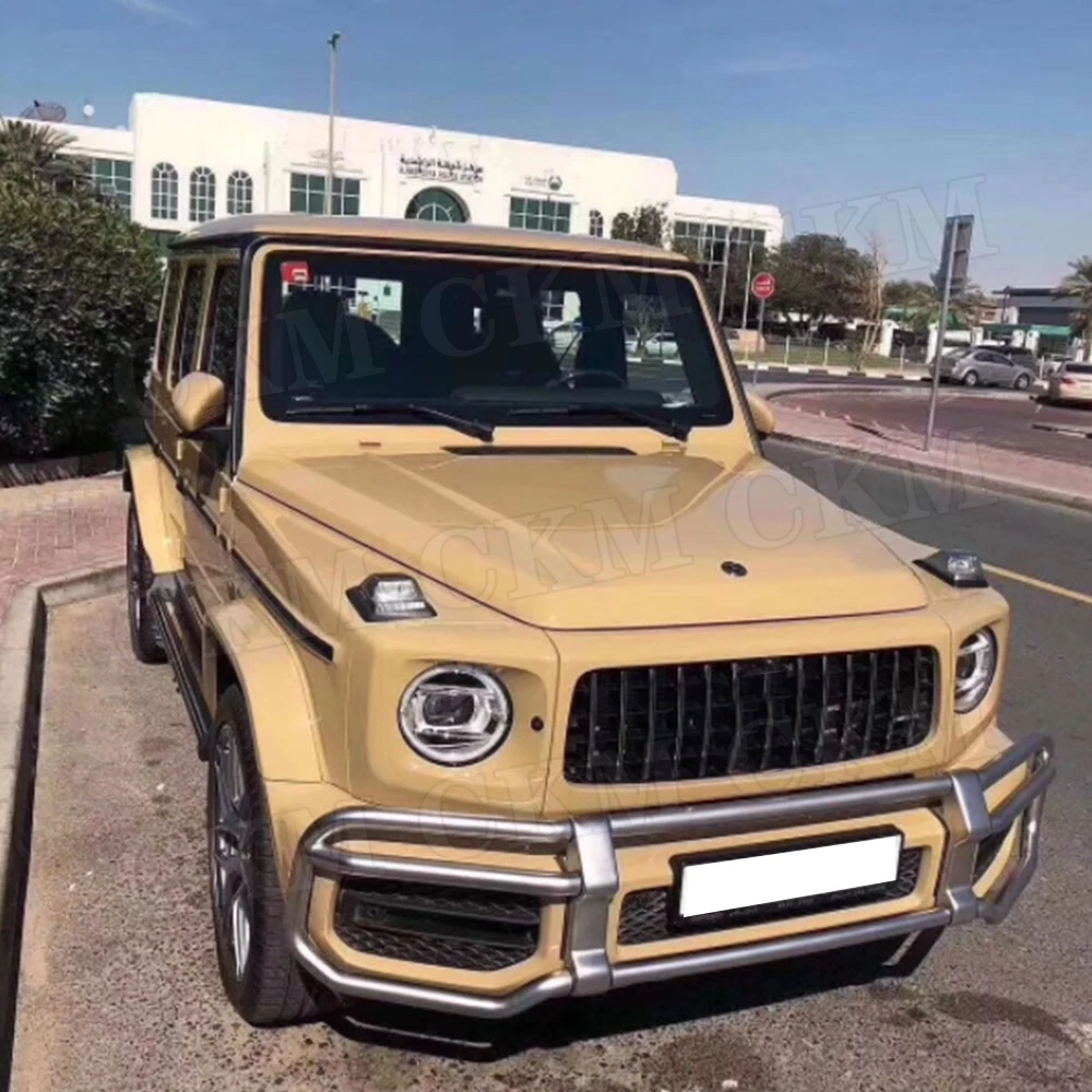 

Черный/серебристый передний бампер из нержавеющей стали, подходит для Mercedes Benz G Class W464 G550 G350 G500 G63