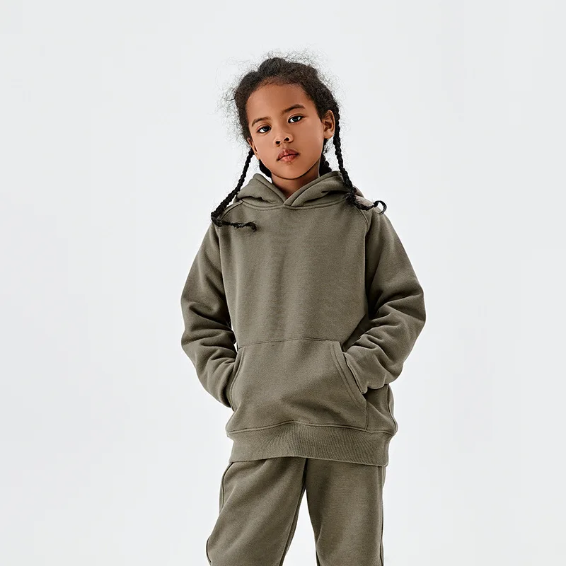 

Autumn Winter 330G Shaker Fleece Thick Warm Hoodie for Boys Girls Casual Loose Kids Sweatshirt 8 10 12 Y School Children Clothes