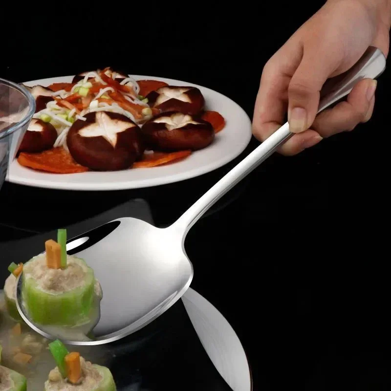 1PC Restaurant dinner vegetable soup rice communal spoon long handle large spoon canteen buffet share service spoon