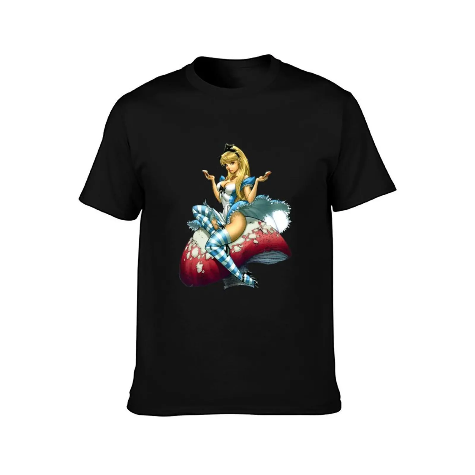 Mushroom Alice T-Shirt Trendy Pattern T-Shirt for Men