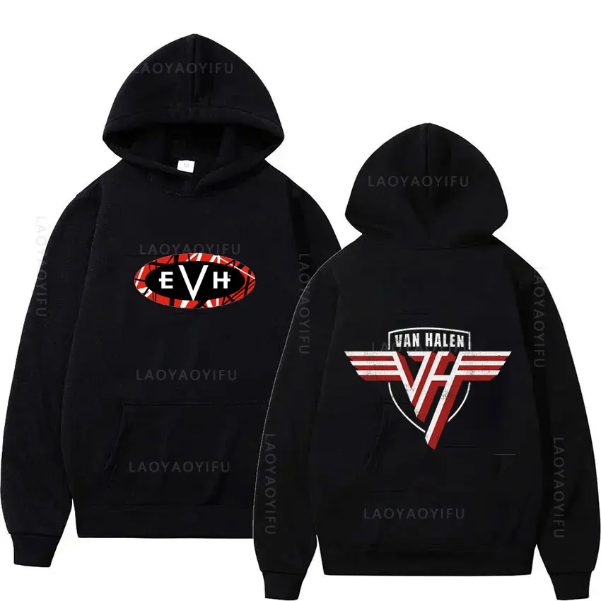 Eddie Van Halen Evh Theme New Hoodies and Sweatshirts Men & Essentials Hoodie Graphic Y2k Men\'s Clothing Hooded Shirt Autumn