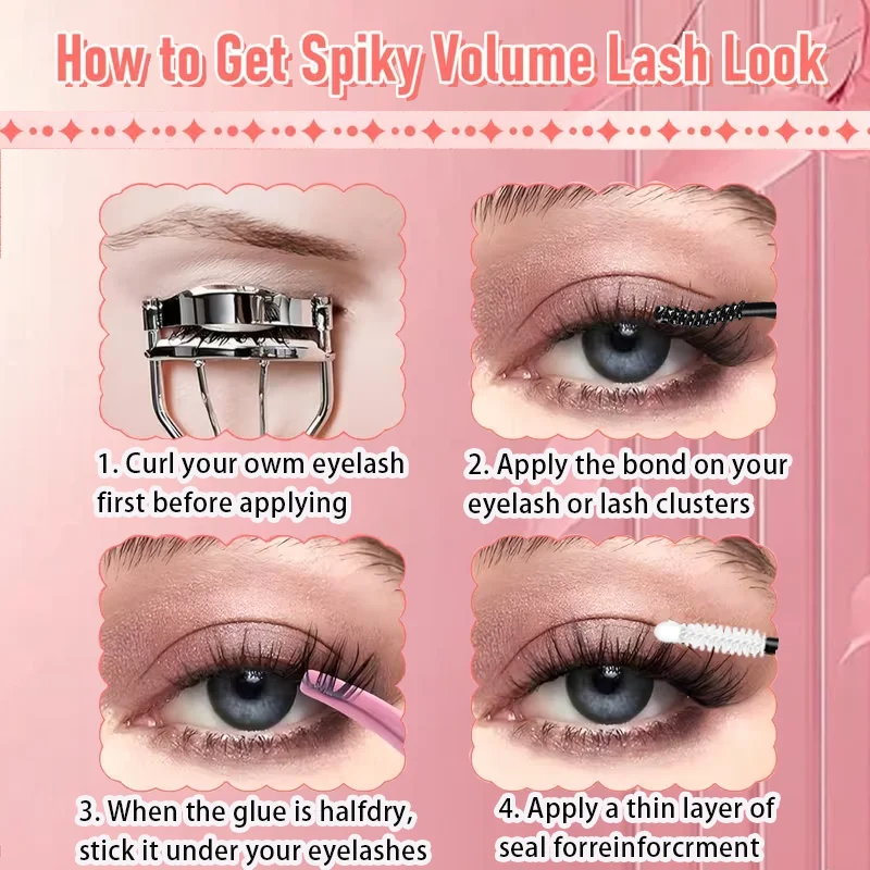 200/700/720 Stück D-Curl Wimpernbüschel mit Werkzeugen, Anfängerfreundliches Hochkapazitäts-Wimpernbuch-Set für Verschiedene Make-up-Looks – Detail 2