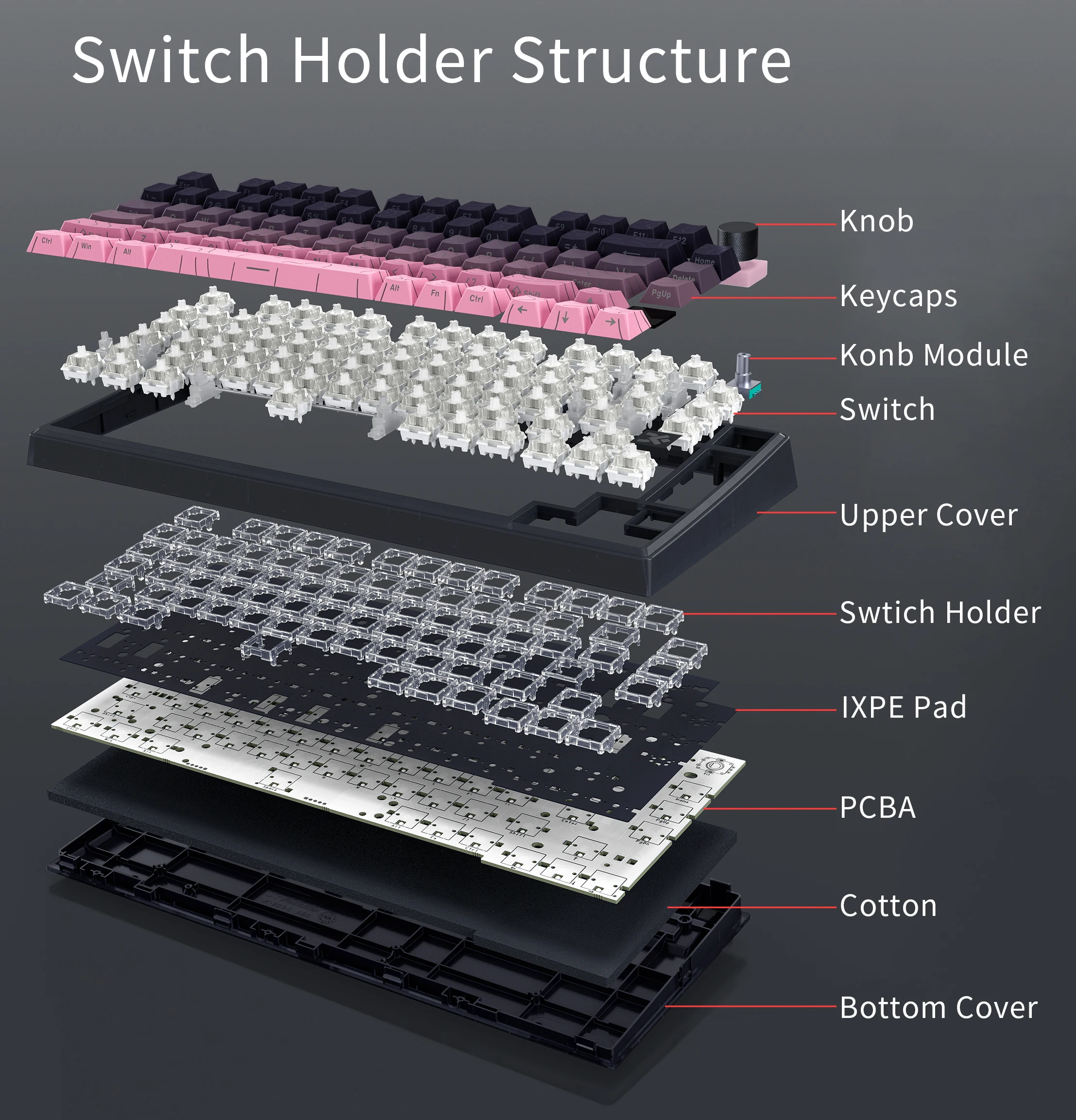 SKYLOONG GK75 HE Teclado para juegos con cable Interruptor magnético Efecto Hall RT0.01 mm Frecuencia de sondeo de 8 KHz Disparador rápido 75 % Teclado PBT Teclas transparentes Luz RGB Macro USB Teclado mecánico QWERTY