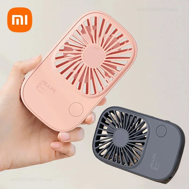 Xiaomi JISULIFE Mini Handheld Fan Portable Pocket Household Rechargeable Small Desk Fan with Stand Neck Hanging Fans Strong Wind