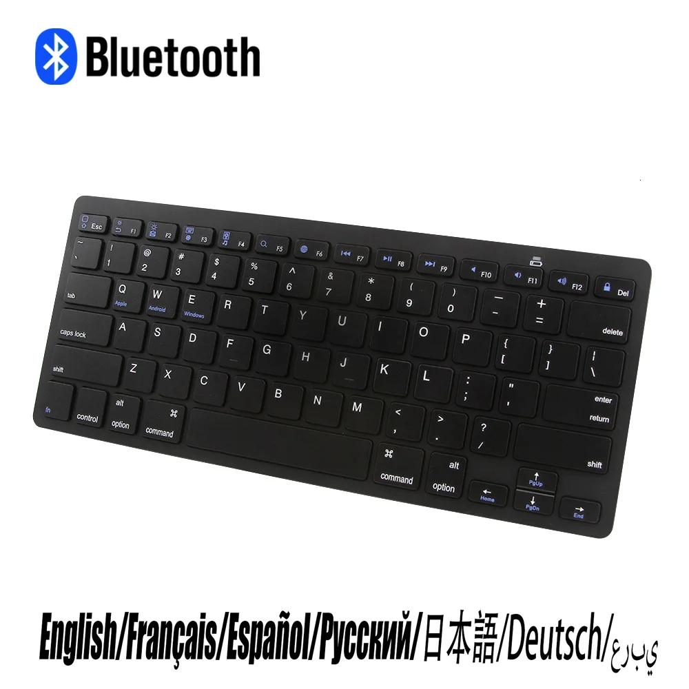 

3.0 Bluetooth Wireless Keyboard Slim Russian/Spanish/French/Arabic/German/Japanese/English Keyboards For Tablet Mac Laptop iPad