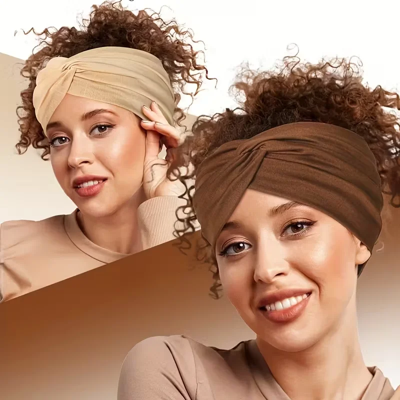 3 Stück breite Haarbänder für Damen, aus elastischem, einfarbigem Material, rutschfestes Haaraccessoire für Sport und Bewegung, vielseitiges Accessoire. – Detail 17