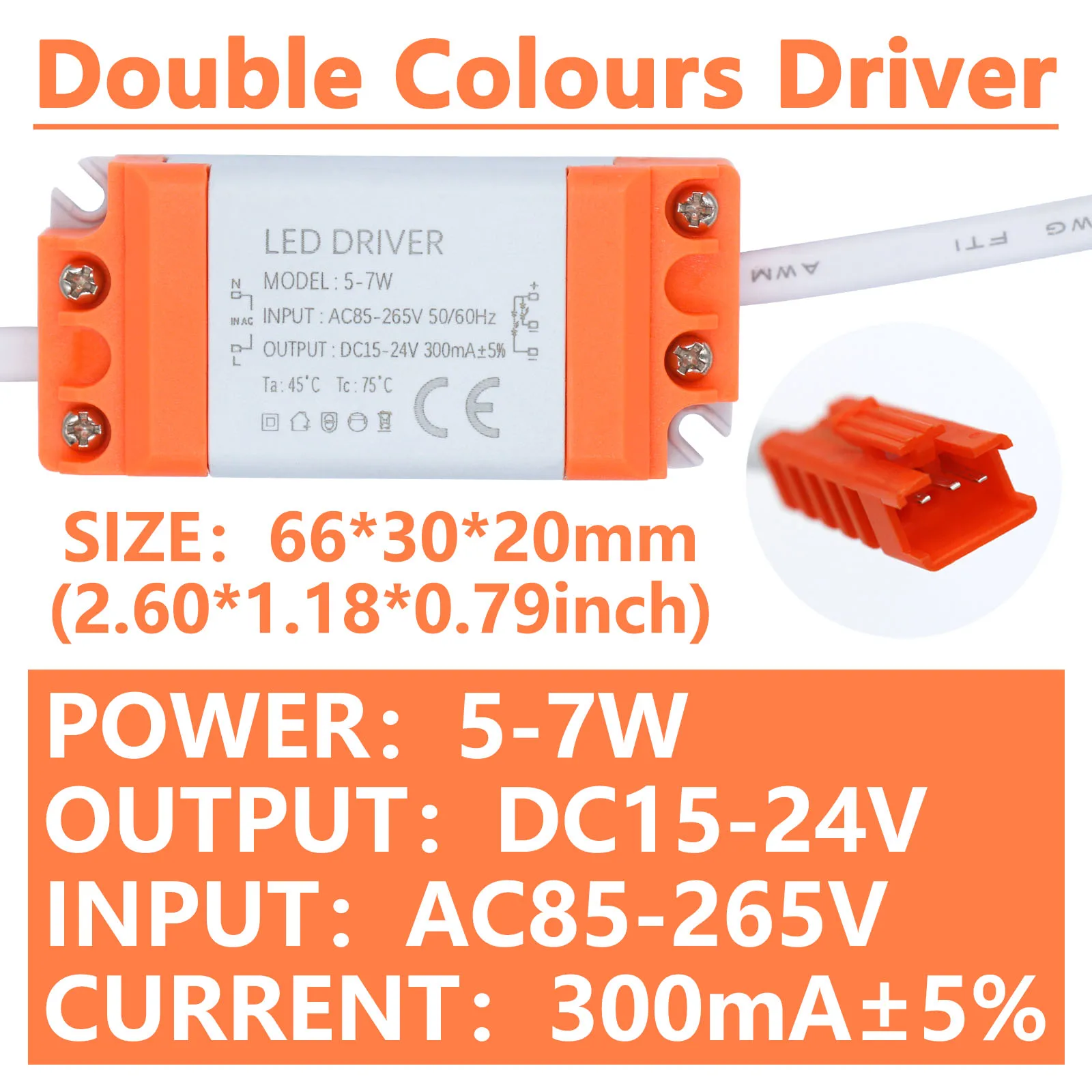 LED Double Colours Driver 300mA AC 220V Power Supply Unit 1-3W 5-7W 8-12W 12-18W 18-25W 25-36W Lighting Transformer Lamp Driver