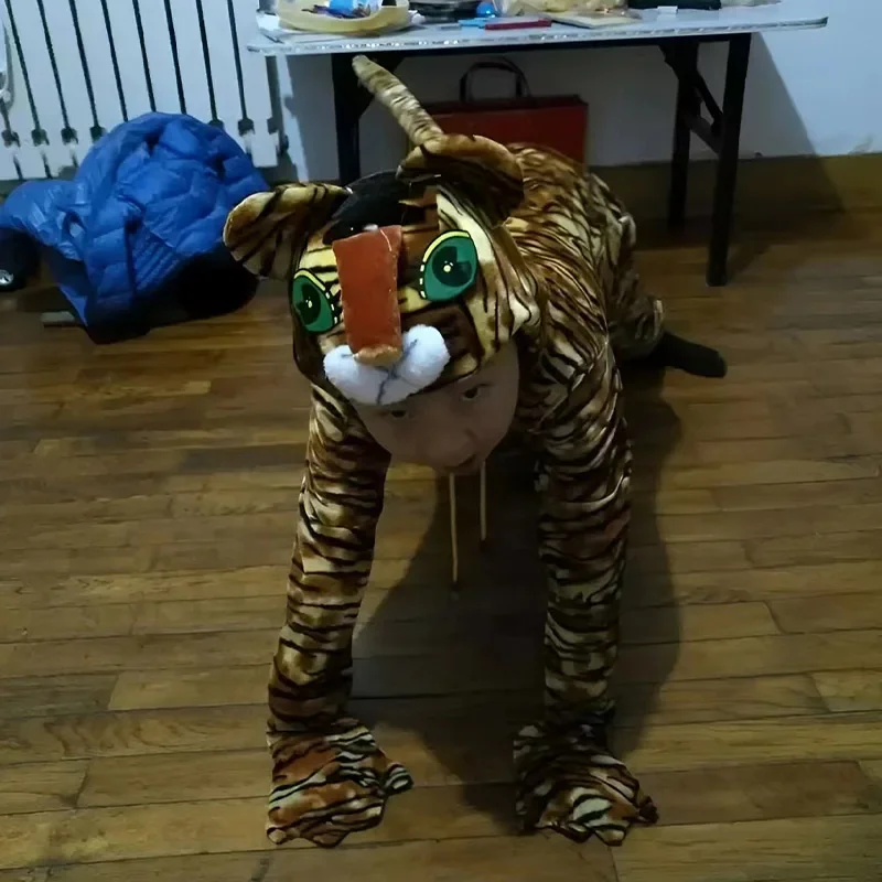 الأطفال الحيوان تأثيري ازياء للبالغين أرنب القرد الأغنام الملابس مجموعة الحصان لونغ الديك الكلب الثور الأفعى النمر الفئران الزي