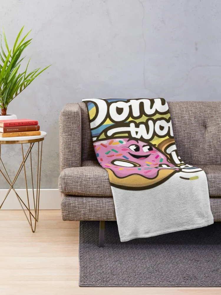 Donut Worry, Be Happy Throw Blanket anime Luxury St for winter Blankets