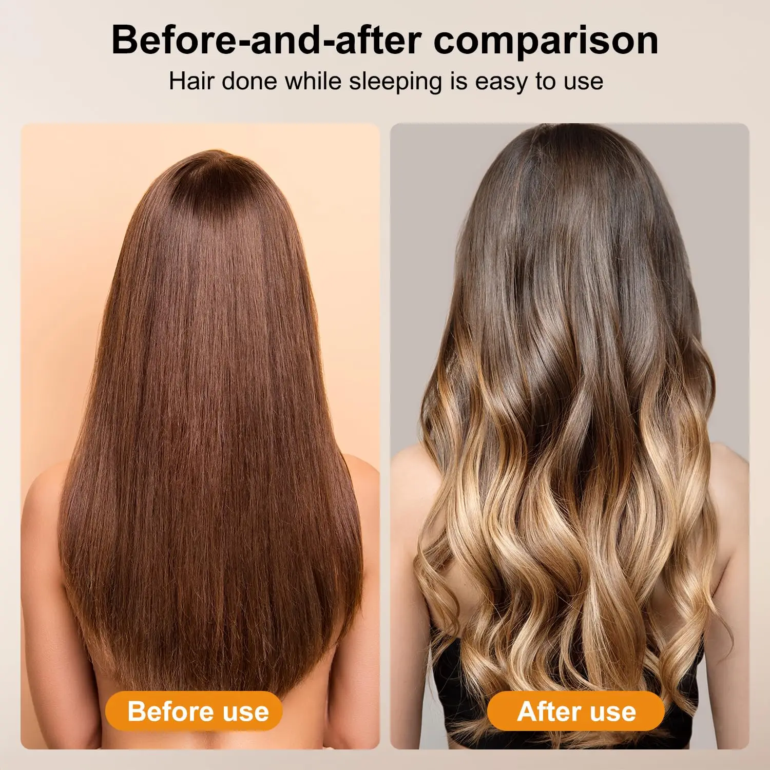 أدوات تجعيد الشعر بدون حرارة - قضبان تجعيد الشعر بدون حرارة طوال الليل من إسفنج الساتان للشعر الطويل، تجعيدات خالية من الضرر بنفسك #5