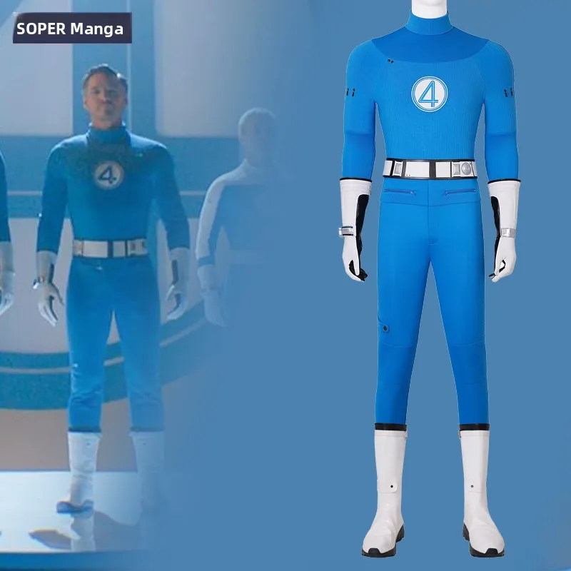 

2025 Movie Fstic Four Mr. Fstic Full Set Cosplay Performance Costume Superhero Suit for Men over 8 Years Old